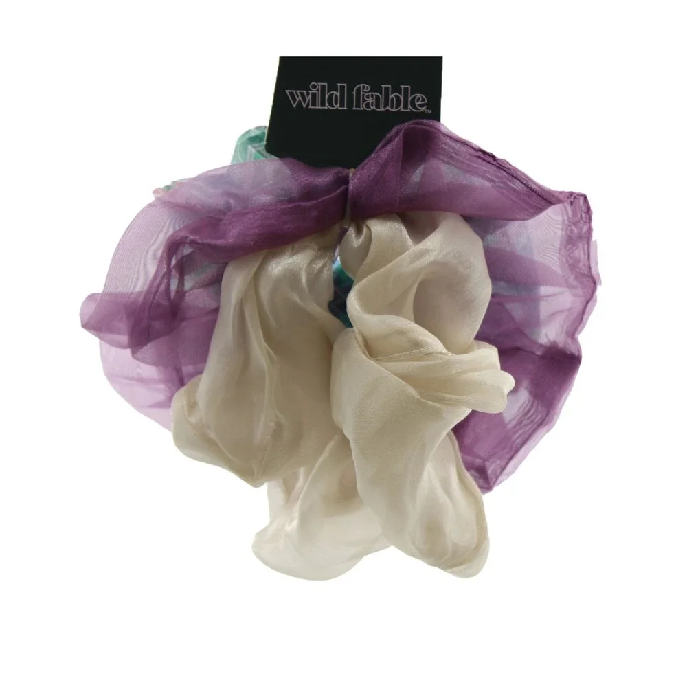 2 Pack Wild Fable Mixed Solid Plaid Print Organza Jumbo Hair Twister Set 3pc